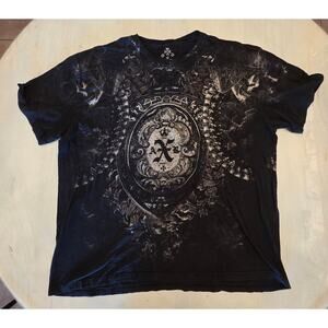 XAR Unlimited Gothic Graphic Y2K Skull Crest Grunge Crewneck Shirt SZ 2XL